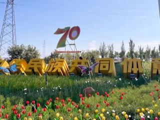 看！七师胡杨河市处处飘扬“中国红”！