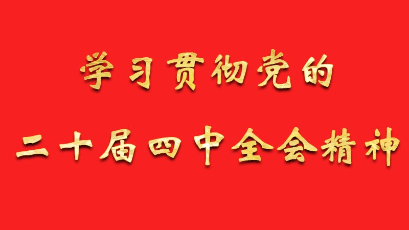 学习贯彻党的二十届四中全会精神