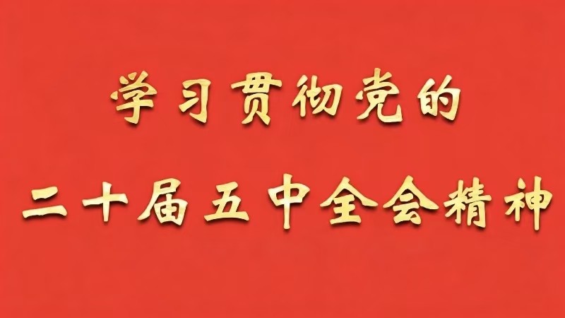 学习贯彻党的二十届五中全会精神